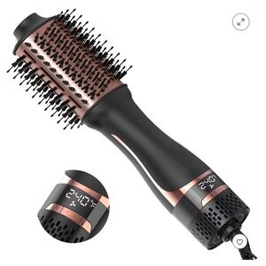 Black and Rose Gold Hair Dryer Brush.         D